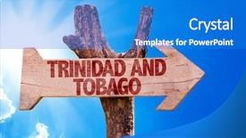  Presentation with foreign direct investments - Presentation theme consisting of foreign direct investments - trinidad and tobago wooden sign background and a teal colored foreground