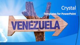  Presentation with venezuela - Presentation theme consisting of foreign direct investments - venezuela wooden sign with sky background and a teal colored foreground