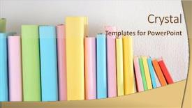  Presentation with islamic books - Amazing slide set having foreign language - books on shelf close-up backdrop and a lemonade colored foreground