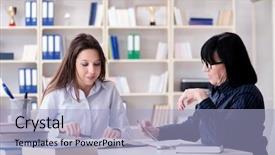  Presentation with teacher - Amazing PPT layouts having foreign language - young student and teacher backdrop and a light blue colored foreground