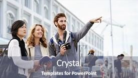  Presentation with diverse people - Amazing presentation theme having foreigners people - diverse group of friends traveling backdrop and a gray colored foreground