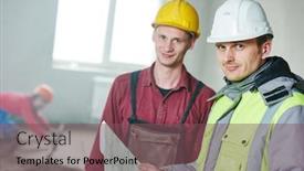  Presentation with foreman - Amazing slides having foreman-builder-and-construction-worker backdrop and a violet colored foreground