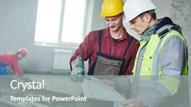  Presentation with foreman - Slides featuring foreman builder and construction worker background and a gray colored foreground