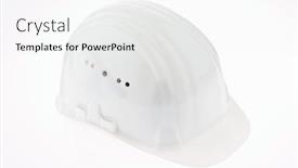  Presentation with foreman - Cool new presentation theme with accident prevention - foreman of a construction helmet backdrop and a white colored foreground
