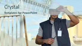  Presentation with foreman - Audience pleasing slides consisting of mount rainier and a wooden rail fence in black and white backdrop and a gray colored foreground