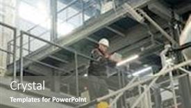  Presentation with polymer - Audience pleasing presentation theme consisting of foreman-with-tablet-networking-inside backdrop and a gray colored foreground