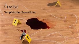  Presentation with knife crime - PPT theme featuring forensic evidence concept - chalk outline background and a coral colored foreground