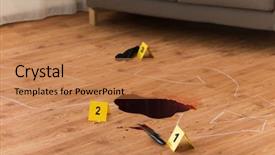  Presentation with knife crime - Slide deck with forensic evidence concept - chalk outline background and a coral colored foreground