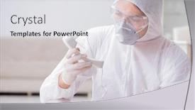  Presentation with forensic - Colorful slide set enhanced with forensic expert at crime scene doing investigation backdrop and a white colored foreground