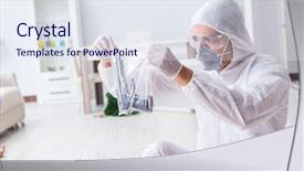  Presentation with crime scene - Amazing theme having forensic investigator at the crime backdrop and a sky blue colored foreground