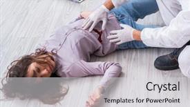  Presentation with crime scene - Amazing presentation theme having forensic investigator at the crime backdrop and a light gray colored foreground