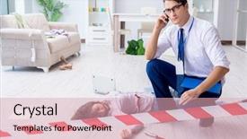  Presentation with crime scene - Slide deck consisting of forensic investigator at the crime background and a lemonade colored foreground