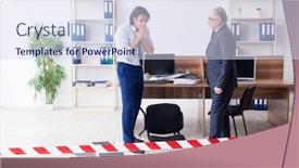  Presentation with forensic - Audience pleasing PPT theme consisting of forensic-investigator-investigating-theft backdrop and a sky blue colored foreground