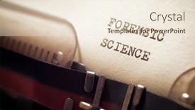  Presentation with forensic science - PPT theme with forensic-science-phrase-written background and a cream colored foreground