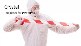  Presentation with forensic - Amazing PPT layouts having forensic specialist in protective suit backdrop and a  colored foreground