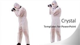  Presentation with forensic - Audience pleasing theme consisting of forensic specialist in protective suit backdrop and a white colored foreground