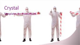  Presentation with forensic - PPT layouts featuring forensic specialist in protective suit background and a sky blue colored foreground