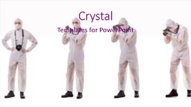  Presentation with forensic - Slide set featuring forensic specialist in protective suit background and a lemonade colored foreground