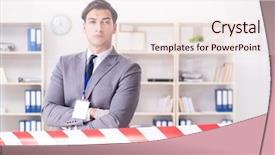  Presentation with crime scene - Audience pleasing presentation design consisting of forensics investigator at the scene backdrop and a  colored foreground