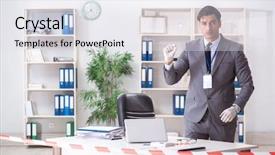  Presentation with crime scene - Cool new presentation theme with forensics investigator at the scene backdrop and a  colored foreground