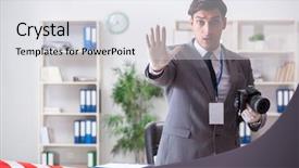  Presentation with forensics - PPT theme featuring forensics investigator at the scene background and a light gray colored foreground