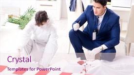  Presentation with law crime - Colorful presentation theme enhanced with forensics investigator at the scene backdrop and a lemonade colored foreground