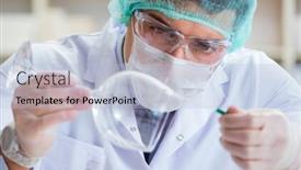  Presentation with forensics - Theme consisting of forensics-investigator-working-in-lab background and a light blue colored foreground