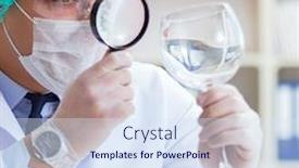  Presentation with forensics - PPT theme with forensics-investigator-working-in-lab background and a sky blue colored foreground