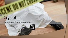  Presentation with murder - Amazing slide deck having forensis - dead body after murder backdrop and a light gray colored foreground