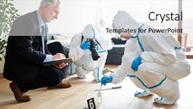  Presentation with scene - Amazing theme having forensis - police with forensics at forensics backdrop and a white colored foreground