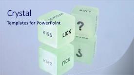  Presentation with blue and red dice - Audience pleasing PPT theme consisting of foreplay fun dice on blue backdrop and a light blue colored foreground