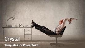  Presentation with foresight - Slide deck featuring foresight - businessman sitting at his desk background and a gray colored foreground