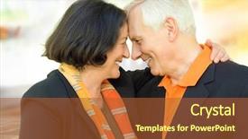  Presentation with senior couple - PPT theme featuring foresight - senior-couple in love background and a  colored foreground