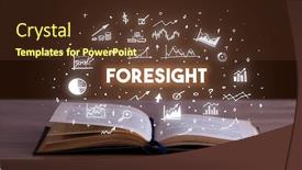  Presentation with foresight - Audience pleasing PPT layouts consisting of foresight-inscription-coming-out backdrop and a tawny brown colored foreground