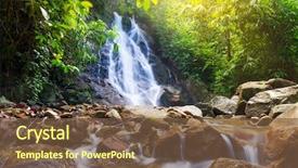  Presentation with animated waterfall - Theme with forest - beautiful sai rung waterfall background and a tawny brown colored foreground
