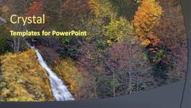  Presentation with waterfall - Amazing presentation theme having forest-an-waterfall-in-ordesa backdrop and a tawny brown colored foreground