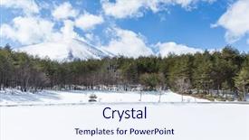  Presentation with blue mountain - PPT theme having forest and mountain and clear blue sky background and a sky blue colored foreground