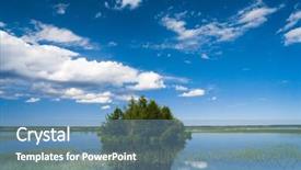  Presentation with flood - Theme featuring forest around flood waters background and a teal colored foreground