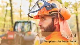  Presentation with indonesian forest - Presentation design consisting of forest-farmer-as-a-woodcutter background and a yellow colored foreground