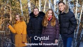  Presentation with fashion - PPT theme enhanced with forest fashion shot down jacket background and a navy blue colored foreground