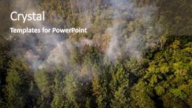  Presentation with forest fire - Colorful presentation enhanced with forest fire - burning tree aerial backdrop and a violet colored foreground