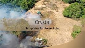  Presentation with forest fire - PPT theme consisting of forest-fire-rainforest-burned background and a coral colored foreground