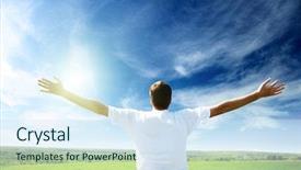  Presentation with dog cat sunset - Presentation having studio portrait of an expressive old man background and a gray colored foreground