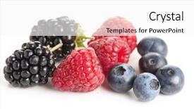  Presentation with fruits - Colorful presentation enhanced with forest fruits isolated on white backdrop and a white colored foreground