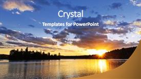  Presentation with sun rising over north america - Theme having forest in algonquin park canada background and a teal colored foreground