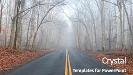  Presentation with foggy forest - Beautiful presentation featuring forest in an foggy weather backdrop and a gray colored foreground
