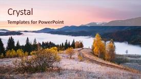  Presentation with road yellow - Slide deck having forest in the hills birch background and a lemonade colored foreground