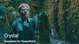  Presentation with tropical forest - Colorful slide deck enhanced with forest jungle near the waterfall backdrop and a  colored foreground