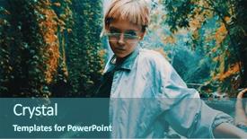  Presentation with tropical forest - PPT theme having forest jungle near the waterfall background and a  colored foreground