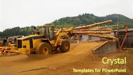  Presentation with trees forest lumber - Presentation having saw at a lumber background and a tawny brown colored foreground